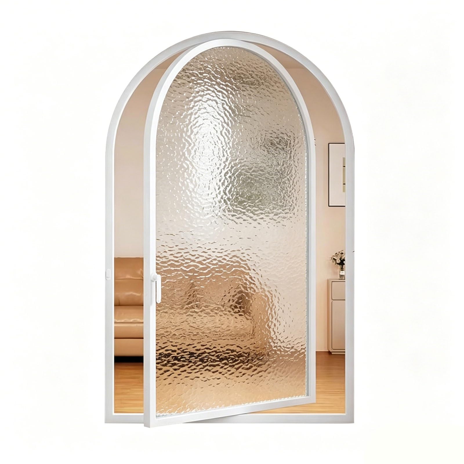 360° Rotating Window, Shed Glass Windows with Handles Metal Frame for Basement Transom Bathroom(White,80x120cm/31x47in)