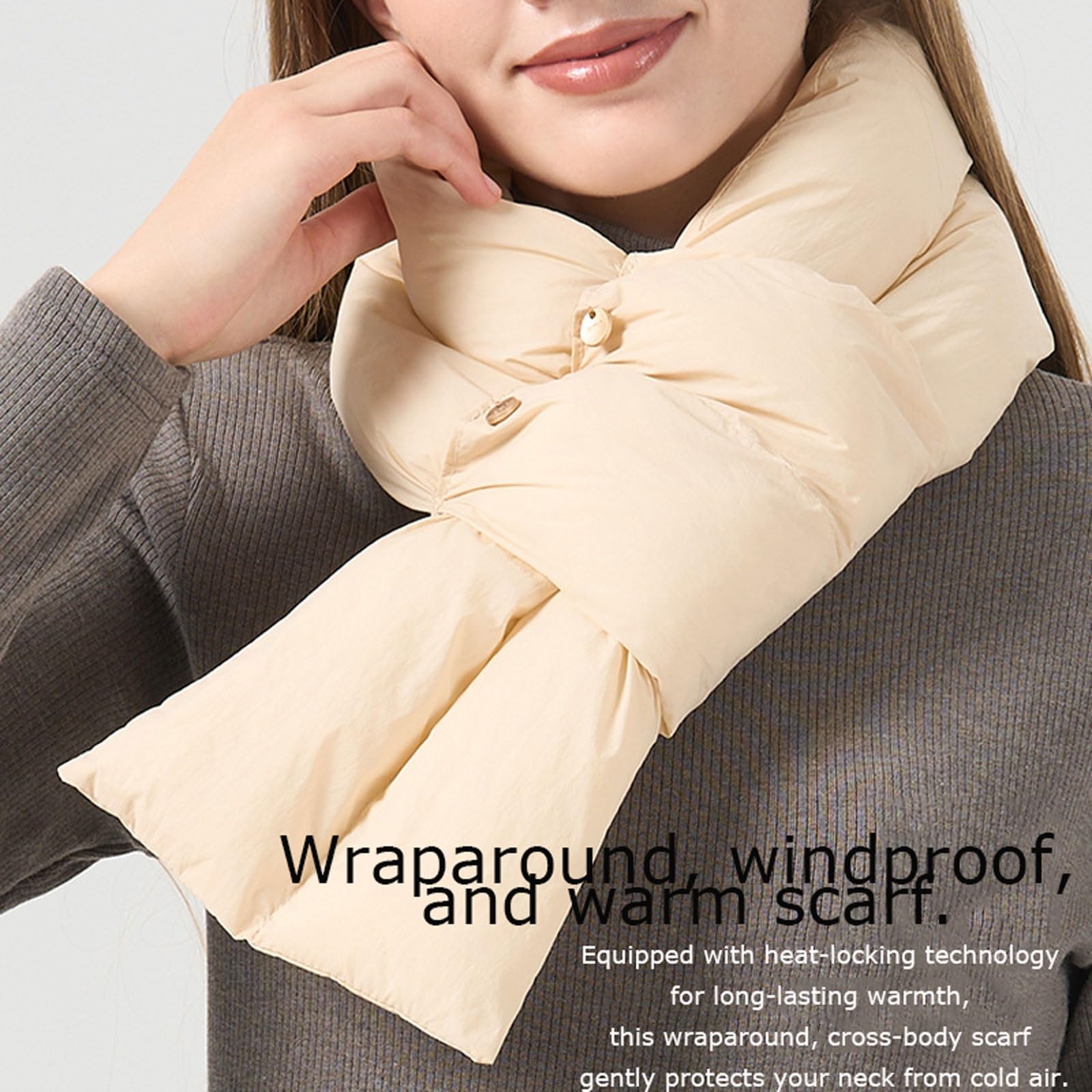 sciarpa invernale Sciarpa invernale imbottita in piumino da donna e da uomo, morbida e resistente, impermeabile, leggera, scaldacollo, regalo sciarpas