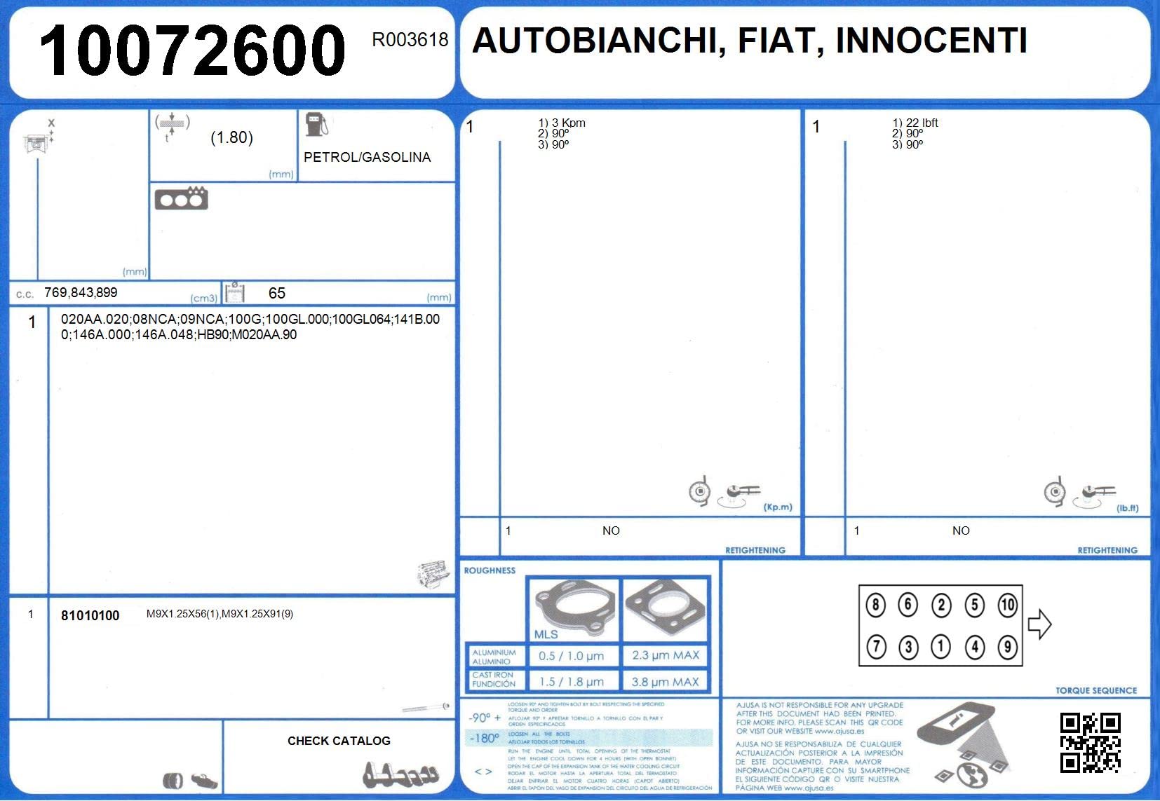Ajusa 50008000 Juego completo de juntas, motor