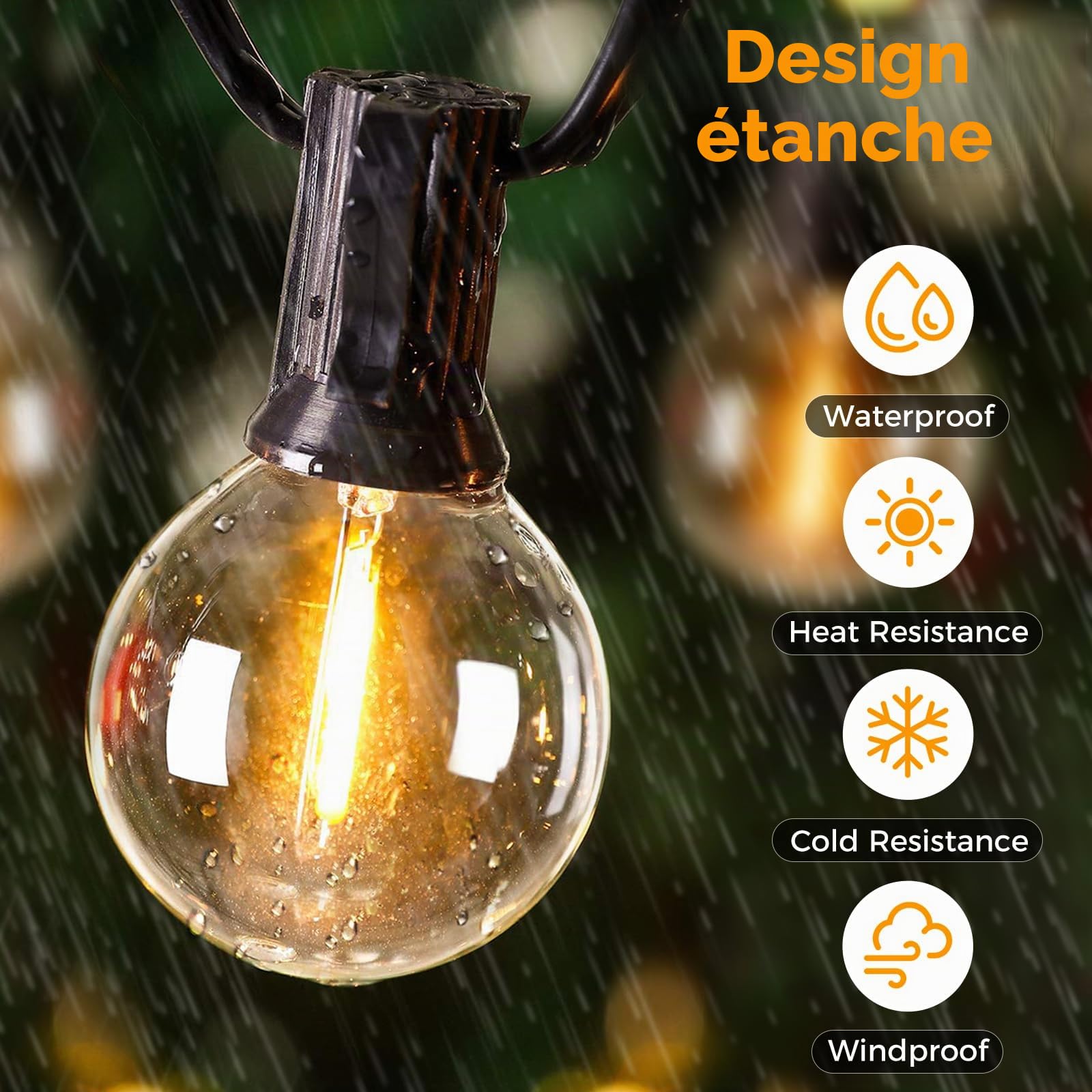 btfarm Guirlande Solaire Exterieur Avec Telecommande, 5+3M LED Guirlande Lumineuse Exterieure Solaire IP44 Étanche, 8 Modes Guirlande Guinguette Solaire pour Jardin Terrasse Cour Fête, Blanc Chaud