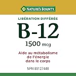Nature's Bounty Time Release B-12 1500mcg, Helps prevent Vitamin B-12 deficiency