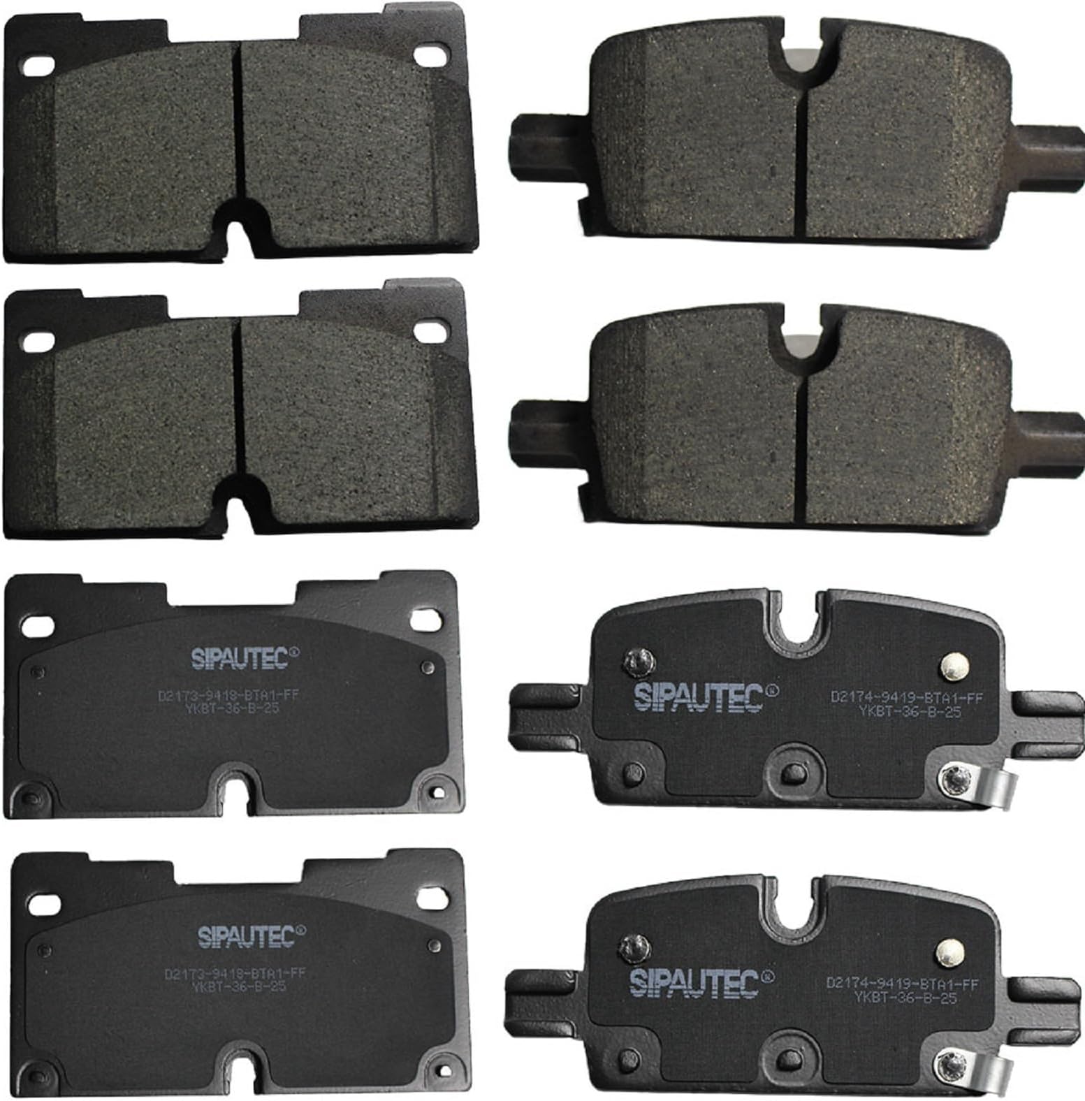 Front and Rear Brake Pad Set 4-Wheel Set Ceramic Disc Brake Pads Replacement For 2019-2025 Chevrolet Silverado 1500 | Suburban Tahoe | Cadillac Escalade ESV | GMC Sierra 1500 | Yukon XL