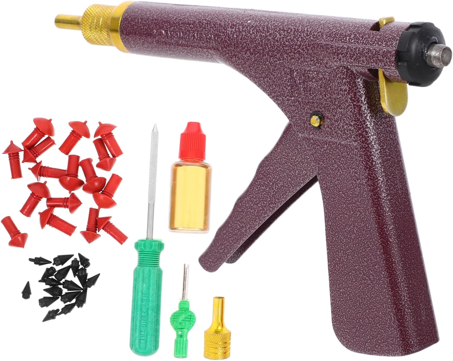 VOSAREA Motorcycle Tire Repair Kit 1 Set Heavy Duty Puncture Fixing Tools for Motorbikes and ATVs Quick and Easy Tire Repair Mushroom Plugs and Accessories