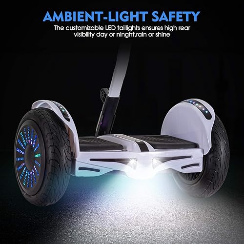 Miniatura 7 de Patineta eléctrica inteligente autoequilibrante, aeropatineta de equilibrio de neumáticos de 10 pulgadas con luz LED, gestión de aplicaciones