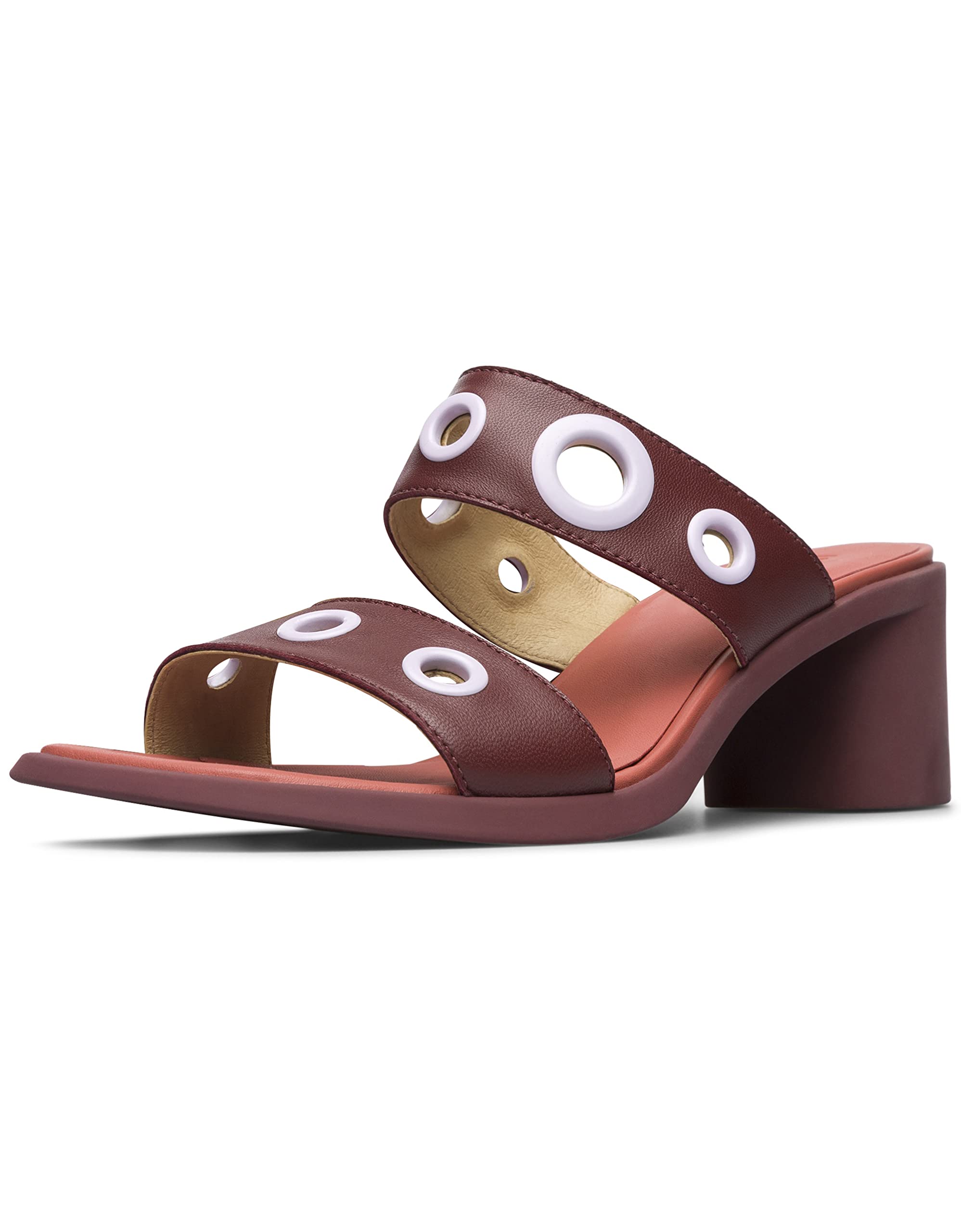 Camper Women's Meda Heeled Sandal - Contrast Colors, Bold Pattern, Urban Style K201169-001