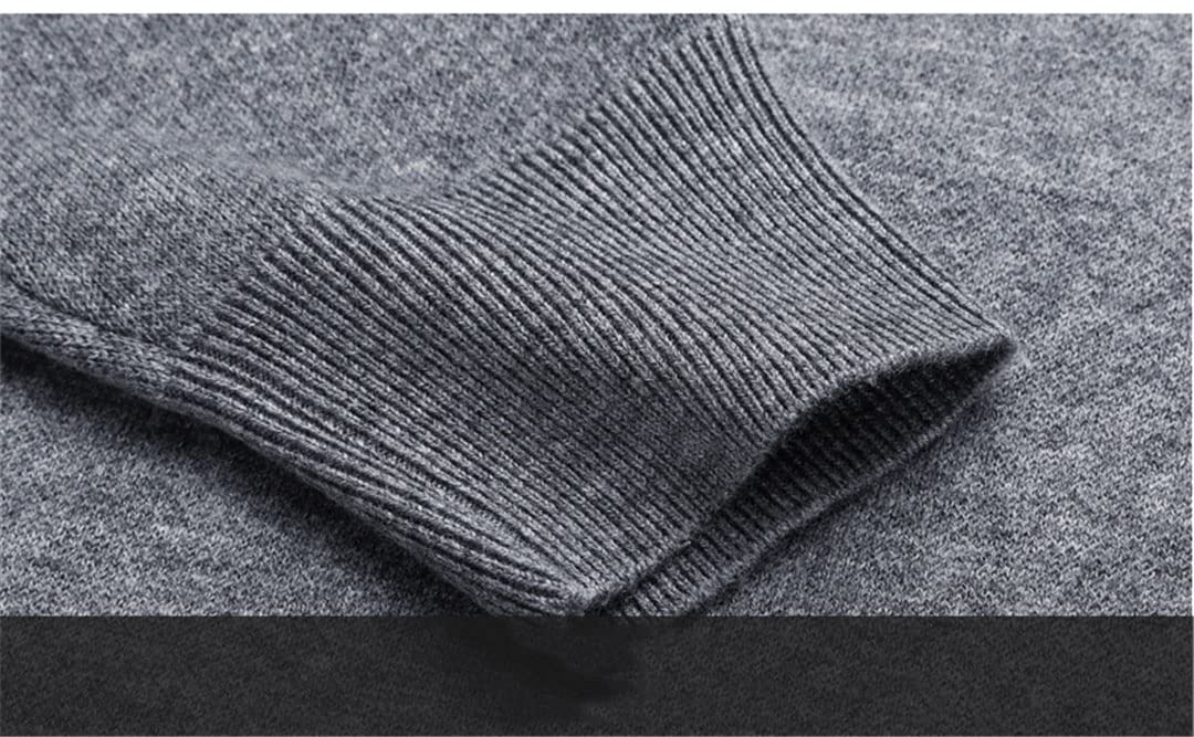Vogrtcc Suéter de negocios con cuello en V grueso para hombre Otoño e invierno suéter suelto