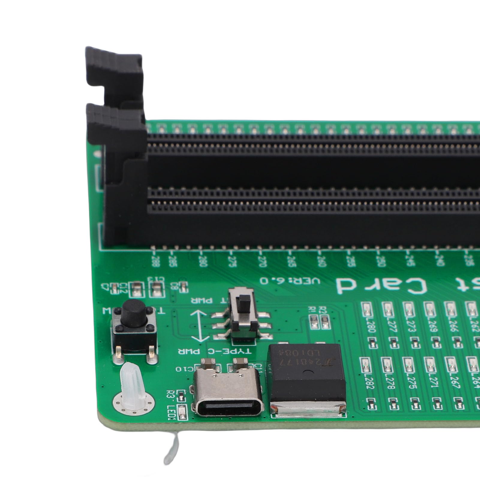 Hyuduo RAM-Speicher-Tester-Karte, DDR4-Steckplatz-Diagnosetool für Laptop-Computer mit LED-Lichtanzeige, Dual-Stromversorgungsmodi für Desktop- und Server-Computer