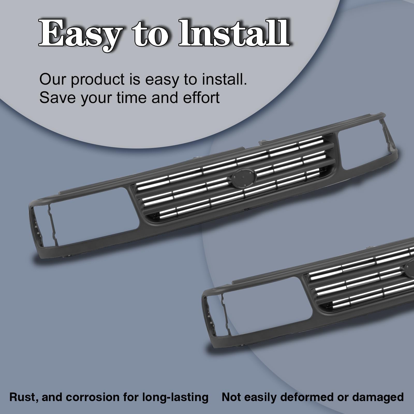Amazon.com: CarPartsDepot Dark Gray Grille with Headlight Holes