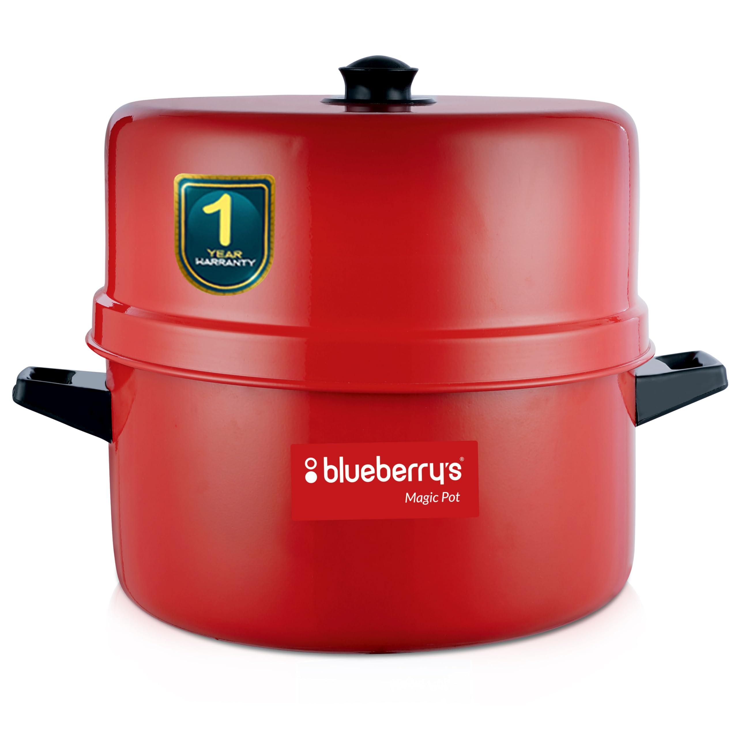 Blueberry's 1 Kg Aluminum Choodarapetty Steam Thermal Rice Cooker with Gasket,Induction Based Inner Pot, Made in India -Red (THERMA)