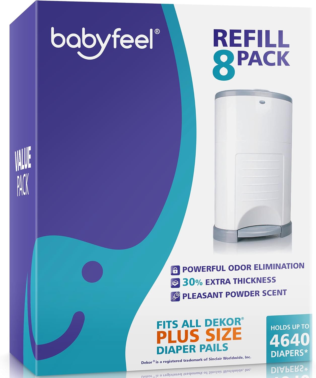Babyfeel Refills Compatible with DEKOR PLUS Diaper Pails