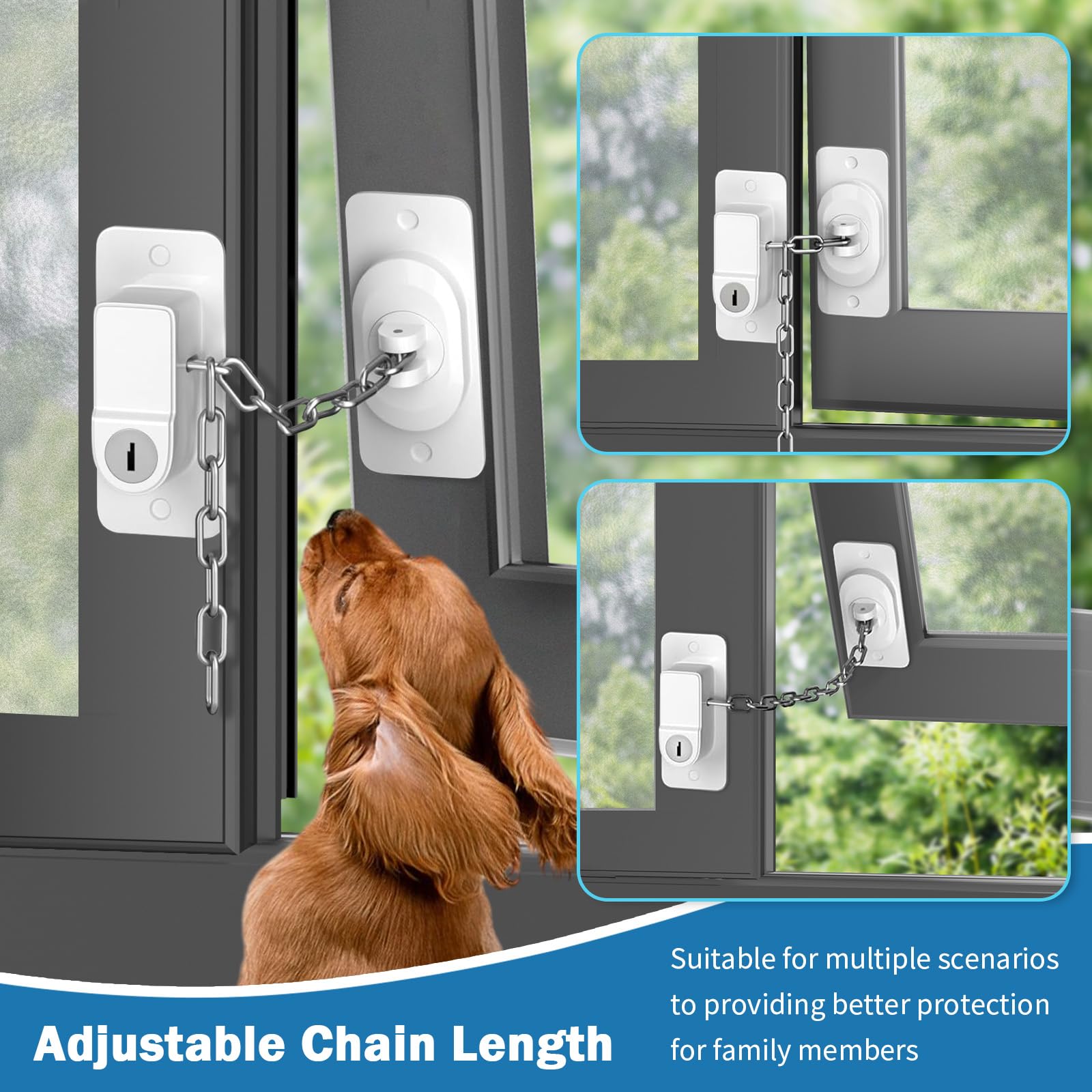 Sicurezza Finestre Per Bambini - 2 Serrature Autoadesive Regolabili Per UPVC E Frigoriferi - 2