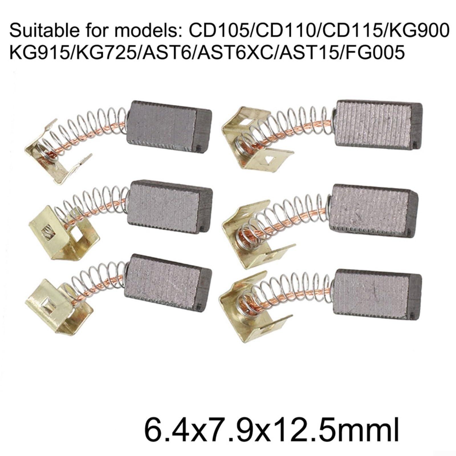 6 spazzole di ricambio in carbonio per Black & Decker per CD115 CD105 CD110 KG900 componenti di riparazione smerigliatrice angolare