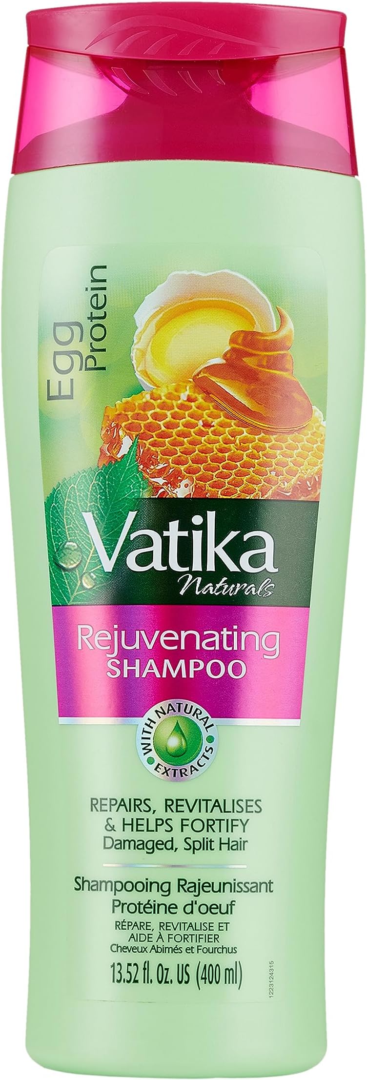 Dabur Vatika Naturals Egg Protein Shampoo – Strengthening & Revitalizing Cleanser with Protein Power – Nourishes & Repairs Dry, Weak & Damaged Hair – Supports Stronger, Smoother Strands – 400ml Bottle