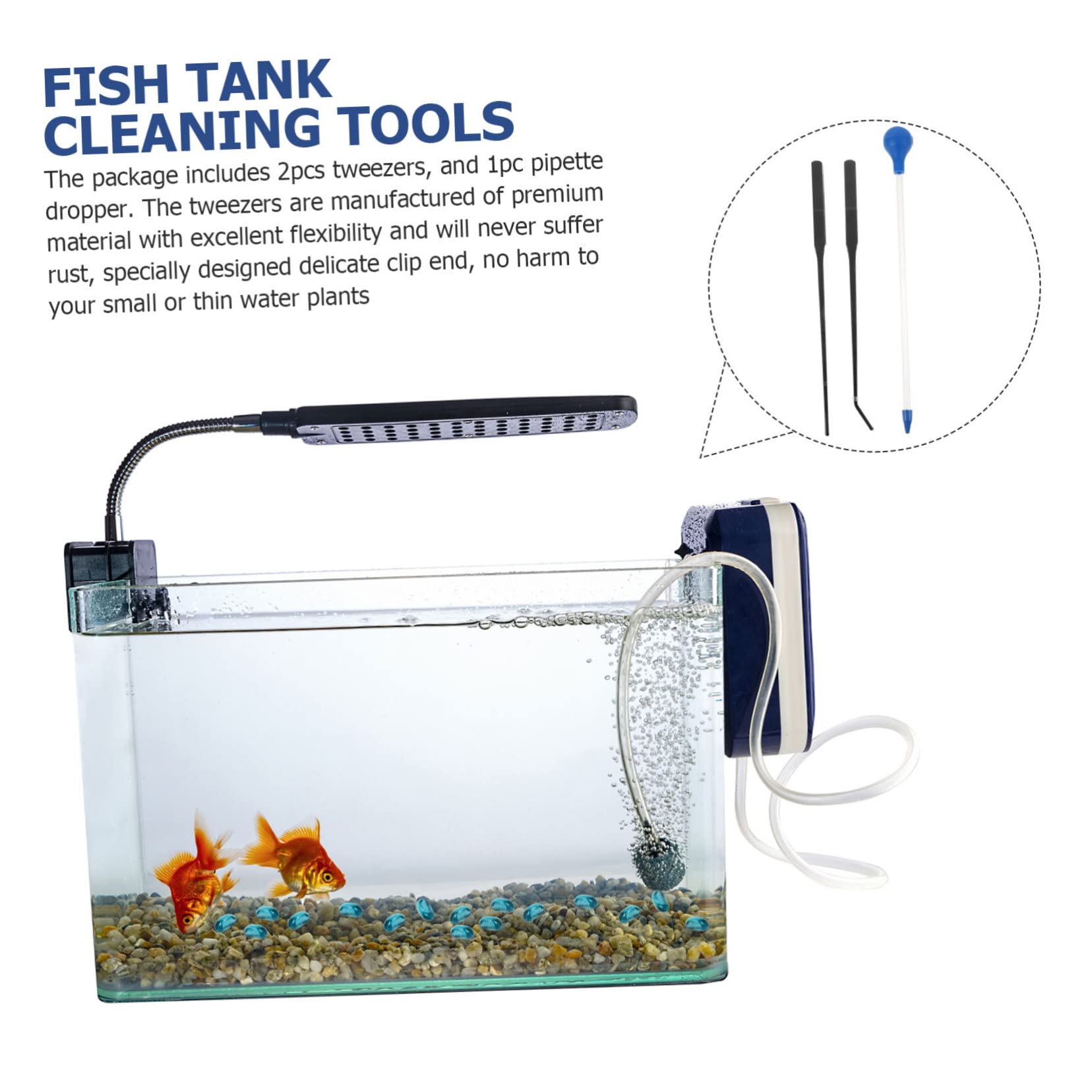 Happyyami 2sätze Aquarium Reinigungs Und Futterset Teiliges Edelstahl-Werkzeug Für Präzise Fischfütterung Und Effektive Aquarienpflege