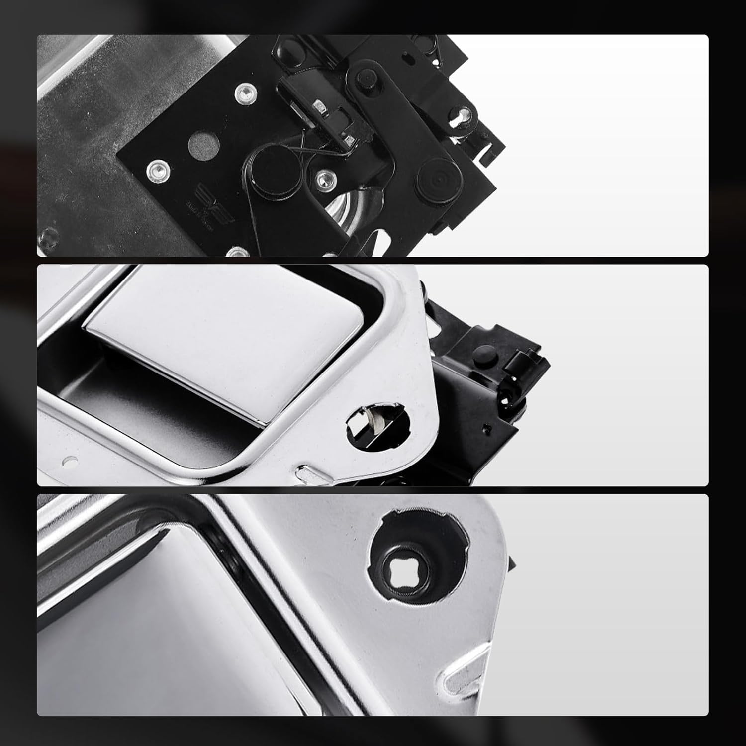 A-Premium Front Right Passenger Side Exterior Door Handle with Keyhole Compatible with Peterbilt 330 1995-2005/2007-2010, 357 1986-2002, 362 1983-1996/2003-2006, 375, 377, 378, 379, Chrome