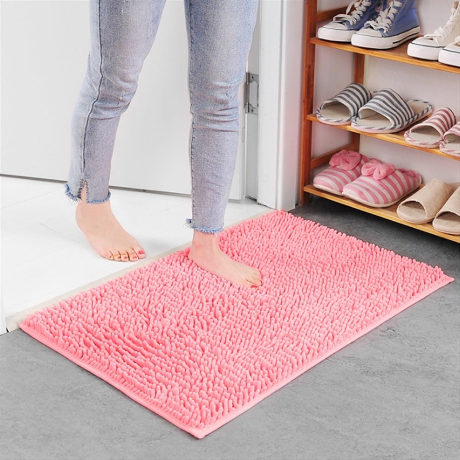 Zerbino Tappeto Tappetino D'ingresso Tappetini per Interni per Porta Zerbino per Carichi Pesanti Antiscivolo per Bagno Facile Pulire(2,60x90cm(24x35))