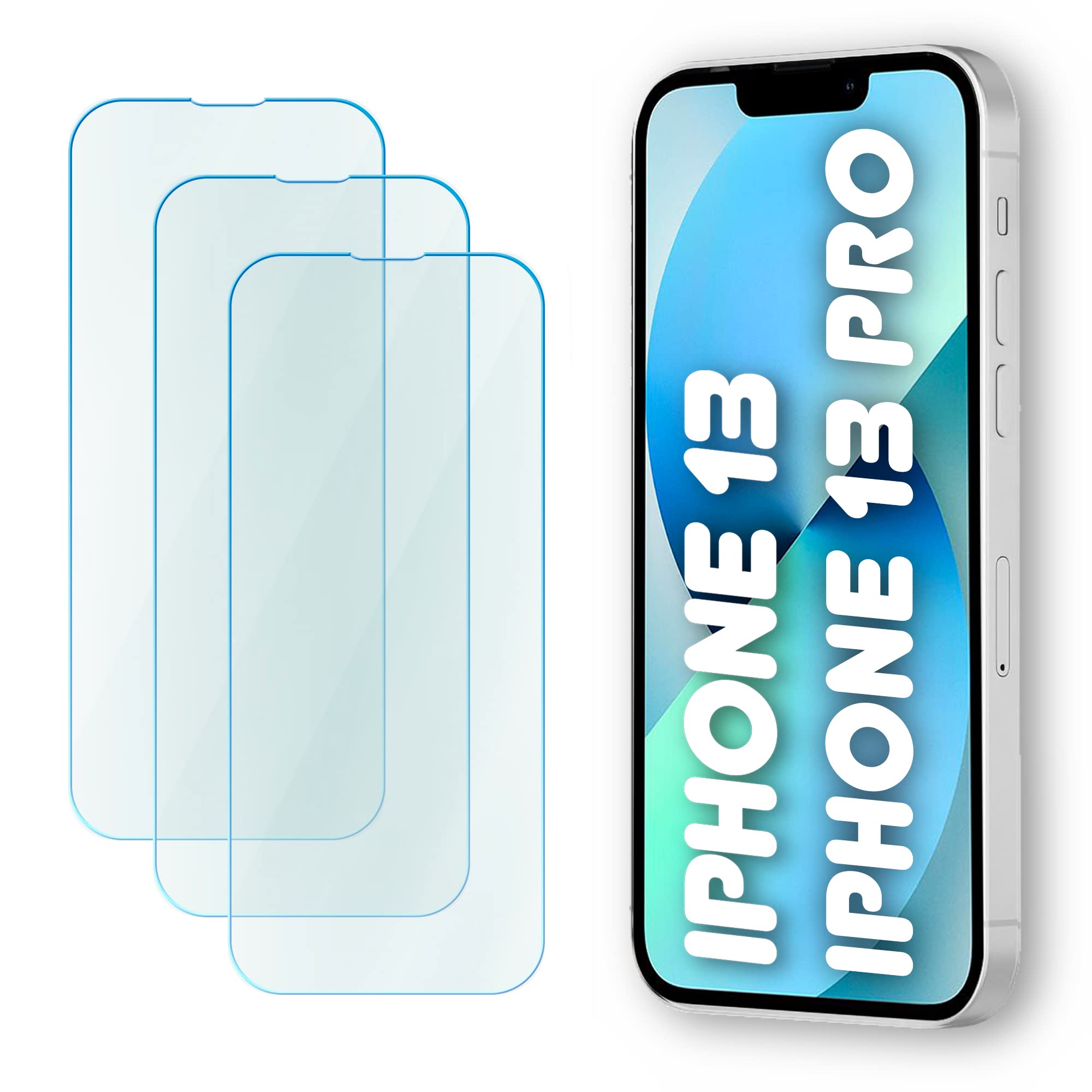 ForeverArmour Pellicola In Vetro Temperato Per IPhone 13 E 13 Pro (6,1 Pollici) – Durezza 9H, Trasparente HD, Confezione Da 3