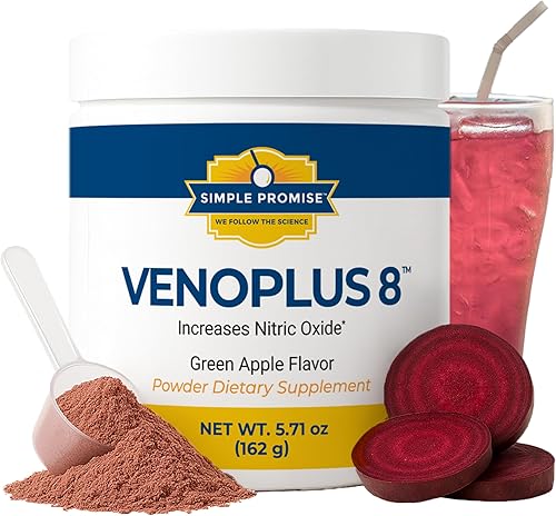 VenoPlus 8 - Suplemento potenciador de óxido nítrico en polvo de raíz de remolacha para hombres y mujeres - Apoya el flujo sanguíneo saludable para