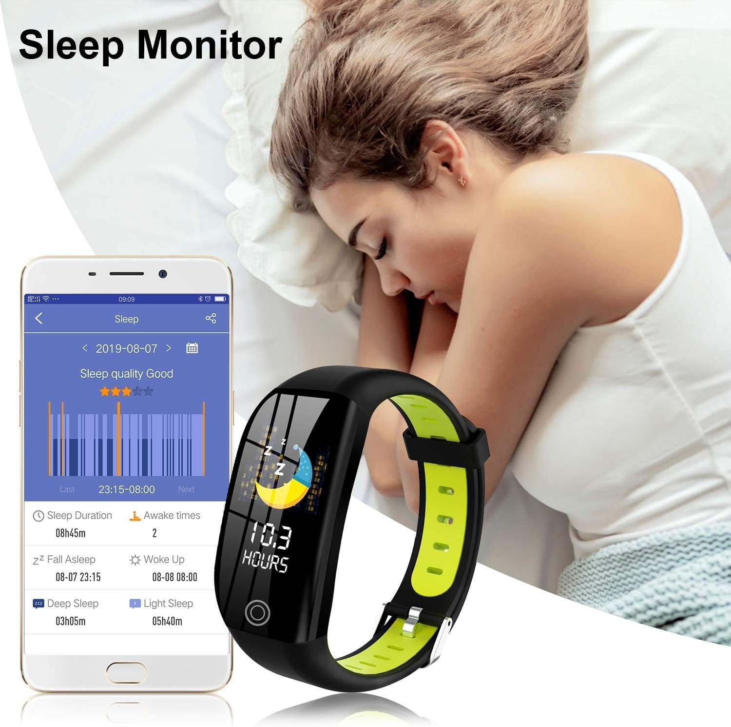 Tipmant Fitnessarmband Met Hartslagmeter, Bloeddrukmeting, Smartwatch Fitnesstracker, Waterdicht Ip68, Fitnesshorloge, Stappenteller, Polshorloge, Sporthorloge Voor Dames, Heren, Kinderen, Ios, Iphone, Android Mobiele Telefoon 641094044909