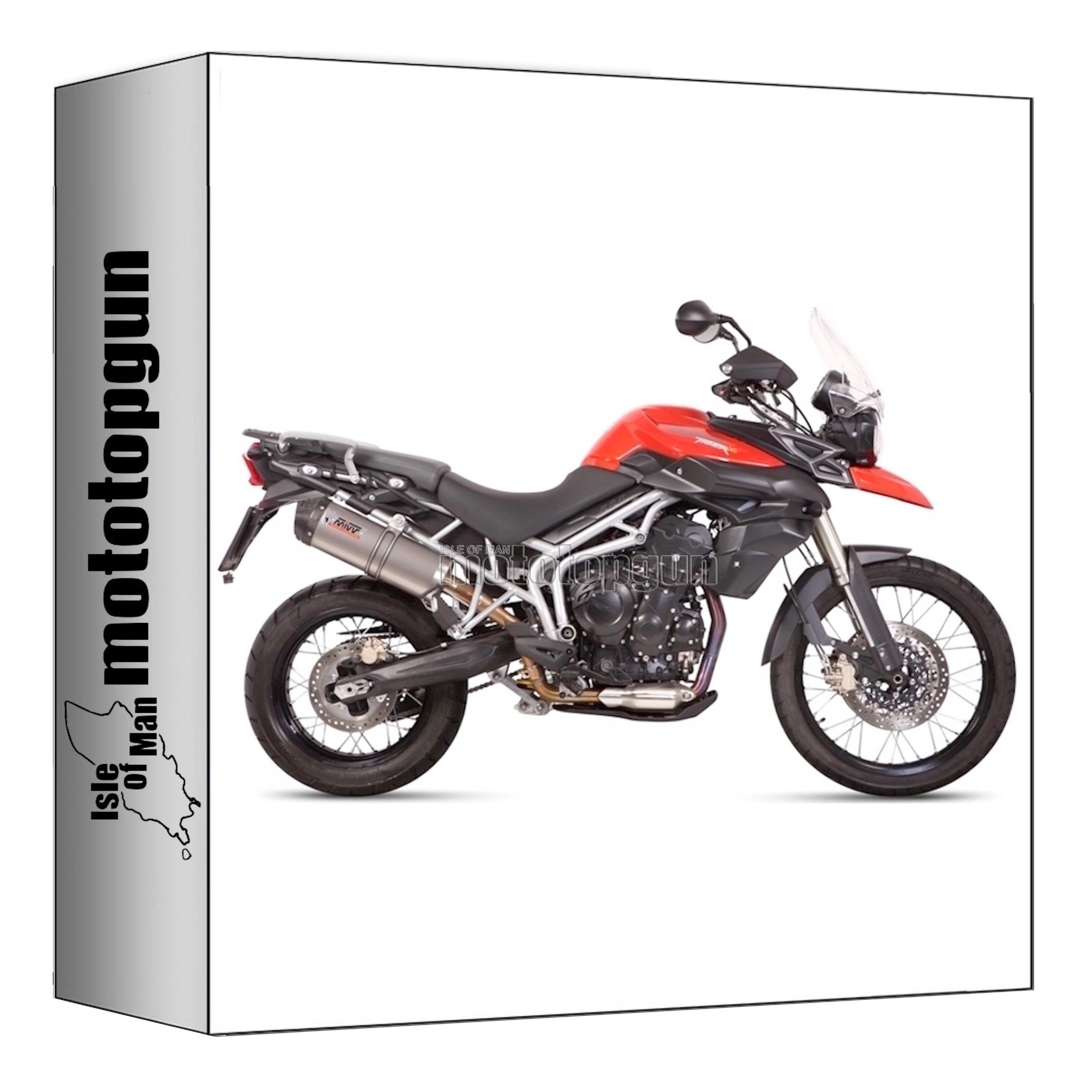 mivv tubo de escape homologado cat-oem oval titano copa carbono compatible con triumph tiger 800 2011 2012 2013 2014 2015 2016 mototopgun