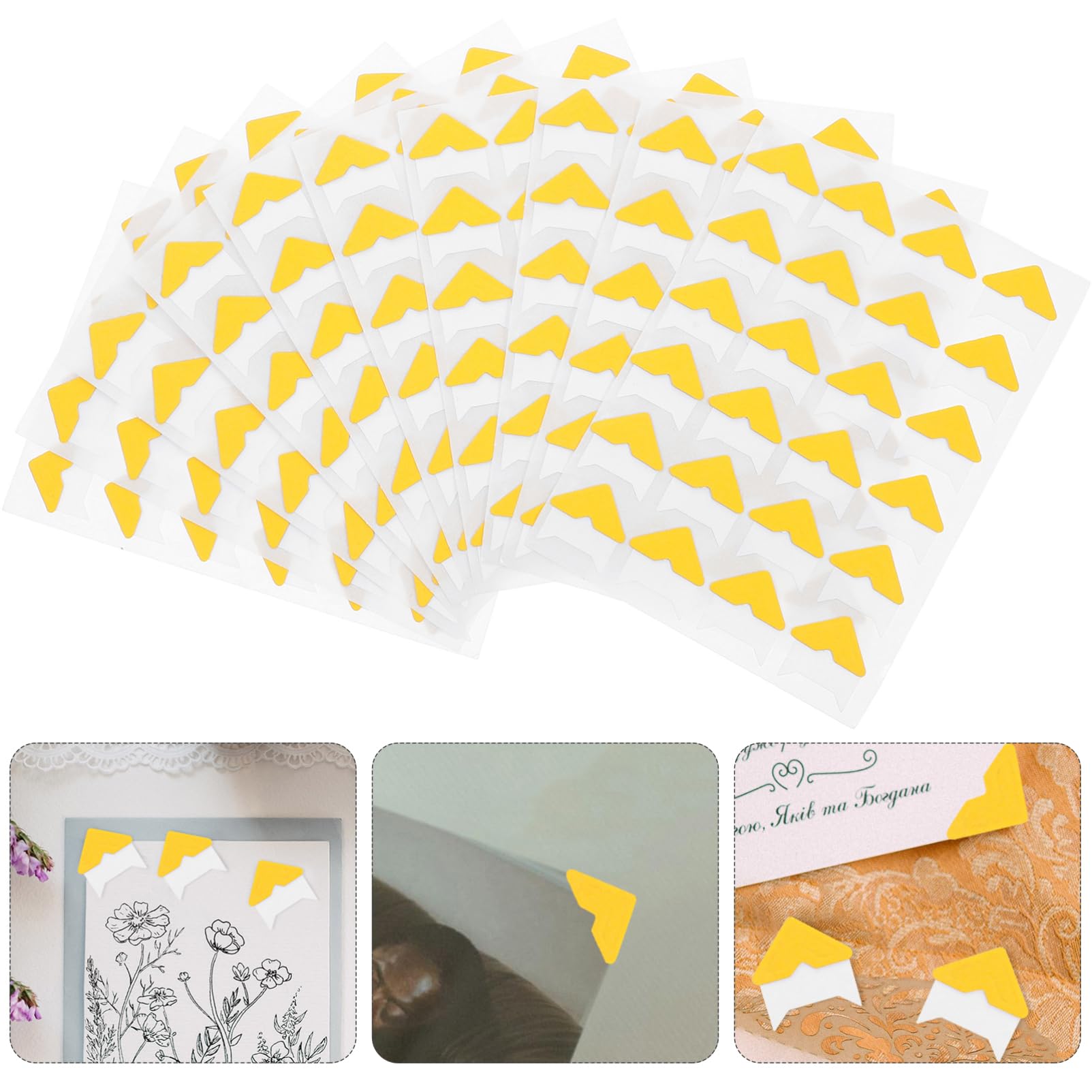 HOODANCOS DIY Scrapbook Supplies 10 Retro Stamping Corner Stickers Self Adhesive Photo Corners for Albums