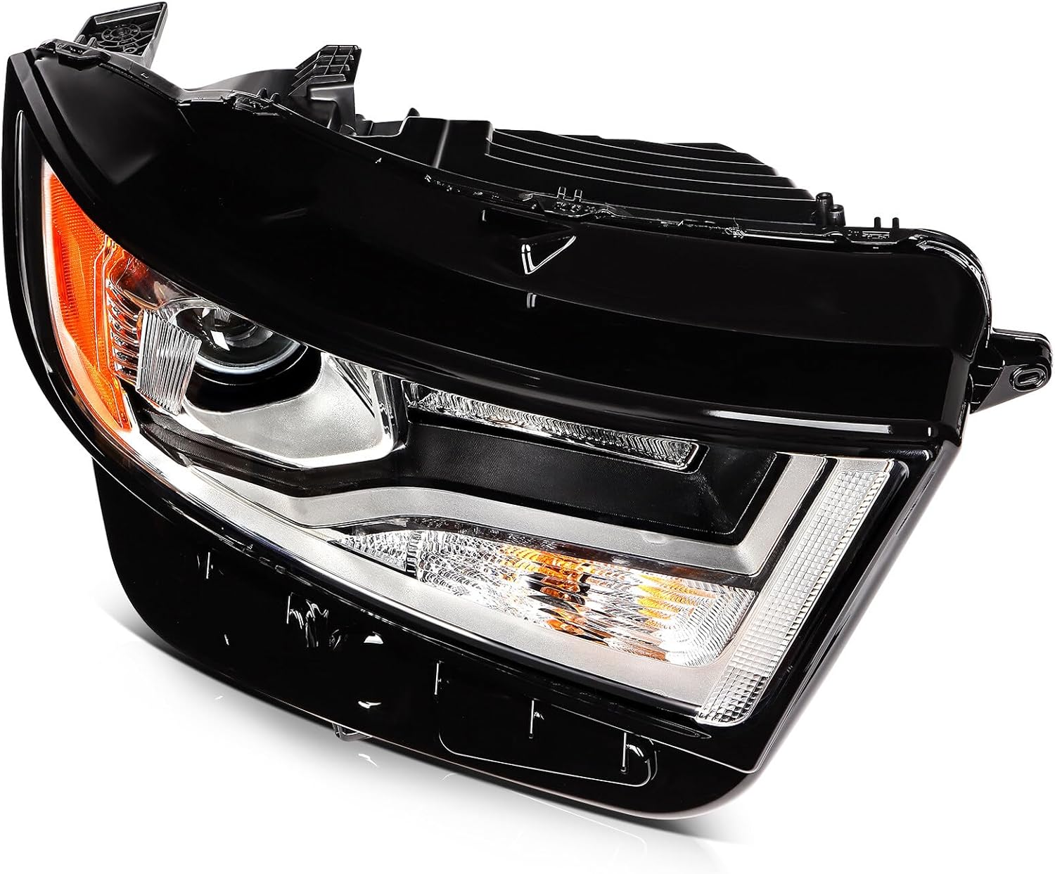 Headlight Assembly Fit with 2015-2018 for Ford Edge Black Housing Amber Corner Right FT4Z13008A FO2503341