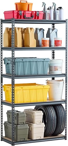 VEVOR Estantes de almacenamiento, 2000 libras, estantería de almacenamiento de garaje de 5 niveles, 16 pulgadas de profundidad x 36 pulgadas de