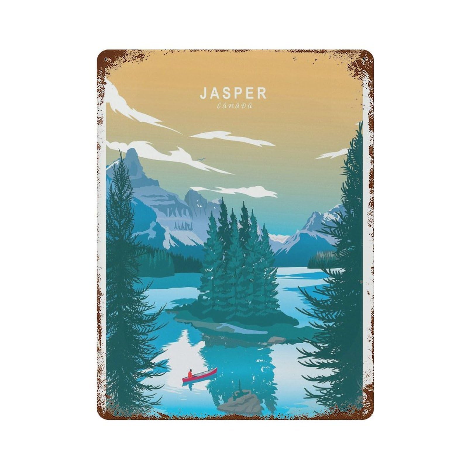 xiaoxiaoshen Jasper National Park Travel Canada Parks Postcard, Personalized (3) Wall Decor Art Metal Tin Poster Modern Home Decor Art Home Bar Shop Decorations Vintage Sign 40x30cm