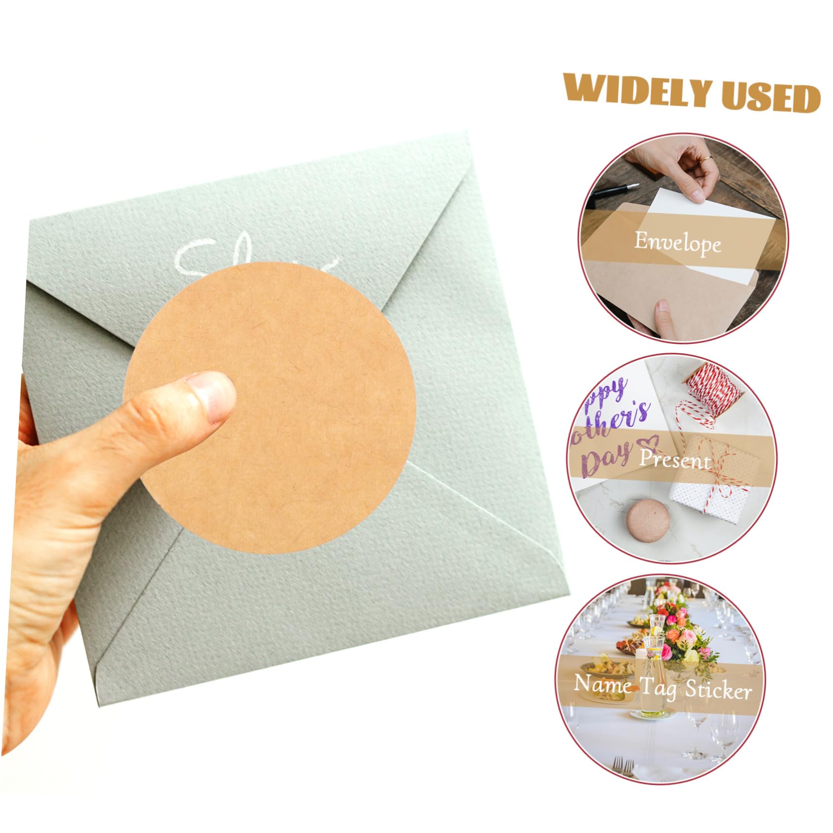 ARTIBETTER 5 Rollos Pegatina Redonda De Kraft Diario Pegatinas Etiquetas Pegatinas Brillantes Pequeño Pegajoso Cinta De Para Etiquetar Etiqueta Adhesiva Redonda Papel Kraft