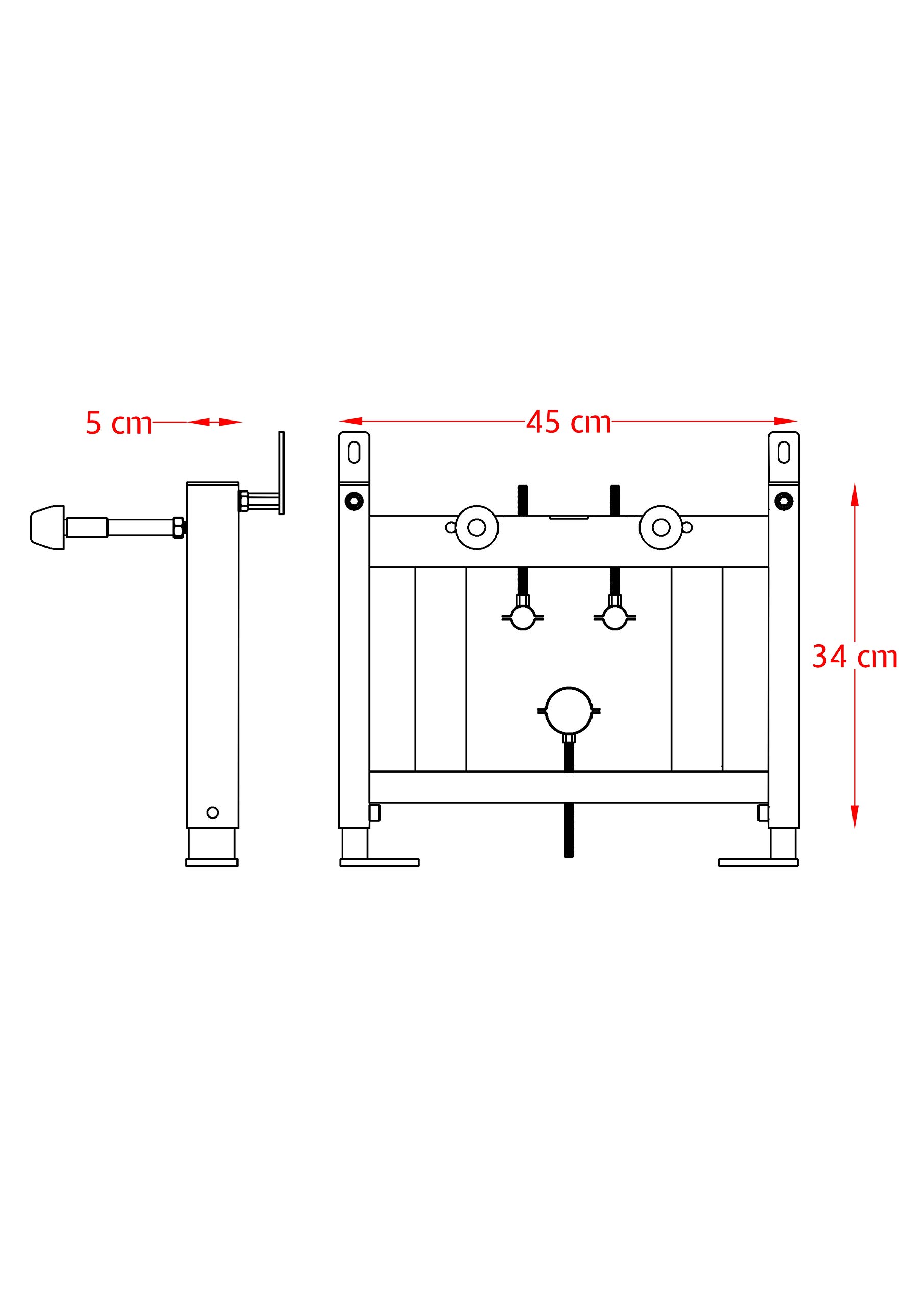 Laneri Telaio da Incasso per Bidet/Wc/Lavabo Completo di raccordi Di Collegamento