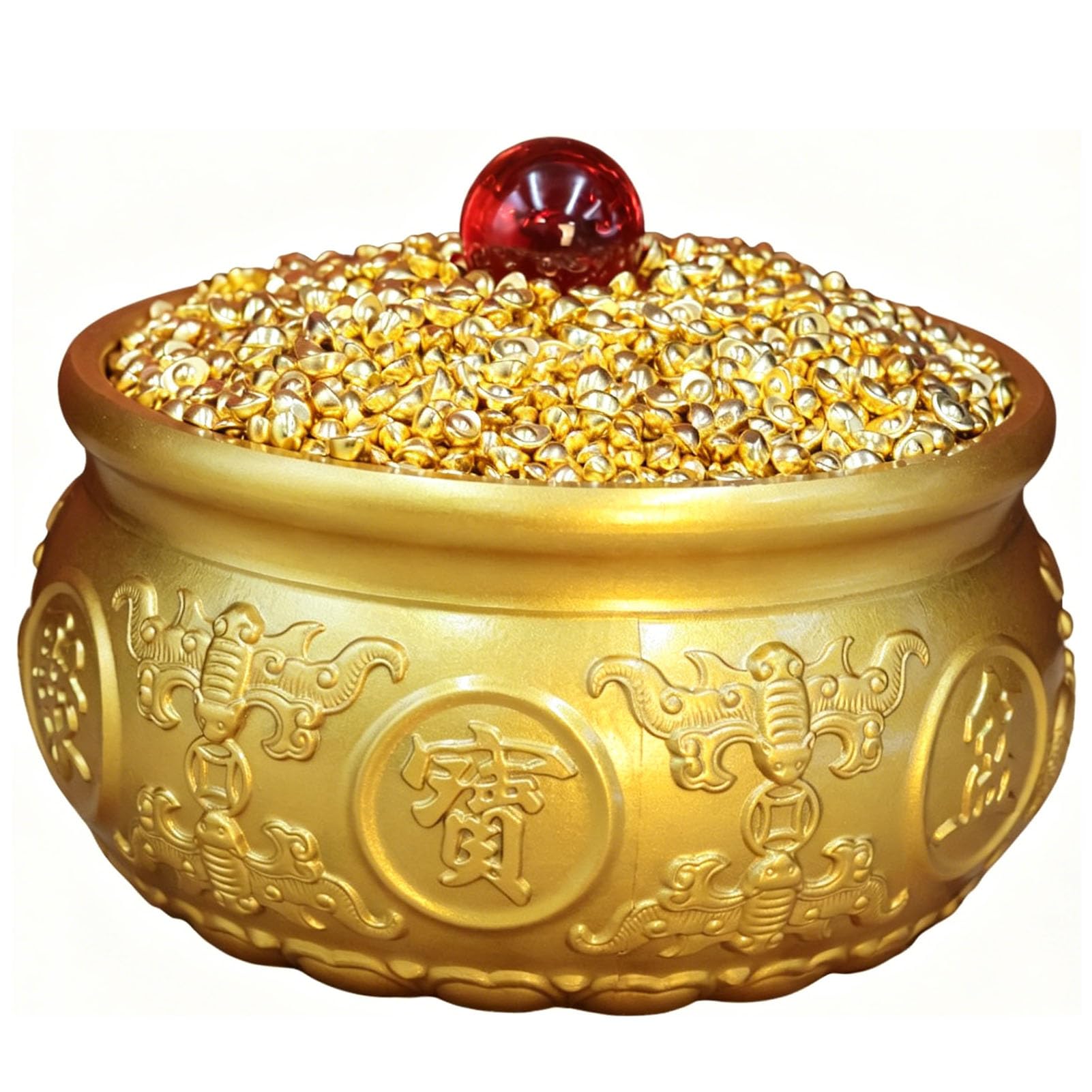 Zooeelly Lightweight Antique Brass Decorative Bowl - Elegant Feng Shui Wealth Bowl for Diwali Home Décor, Entryway And Dining Table Attract Good Luck And Prosperity