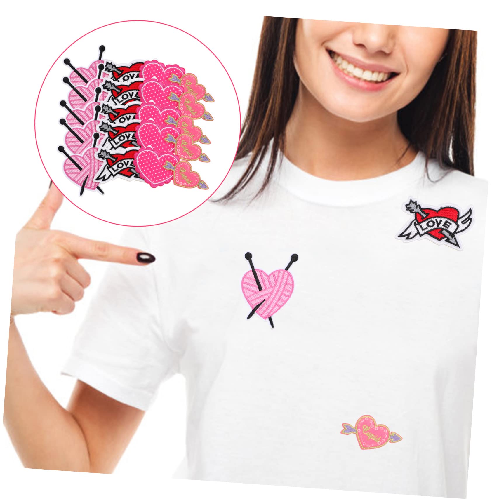 Ciieeo 4 Sets Herz-aufnäher Zum Aufbügeln Für Kleidung Gestickte Herz-aufnäher Vielseitig Verwendbares Design Einfach Anzubringen Für Mäntel T-shirts Hosen Hüte Schuhe 20 Stück * 4