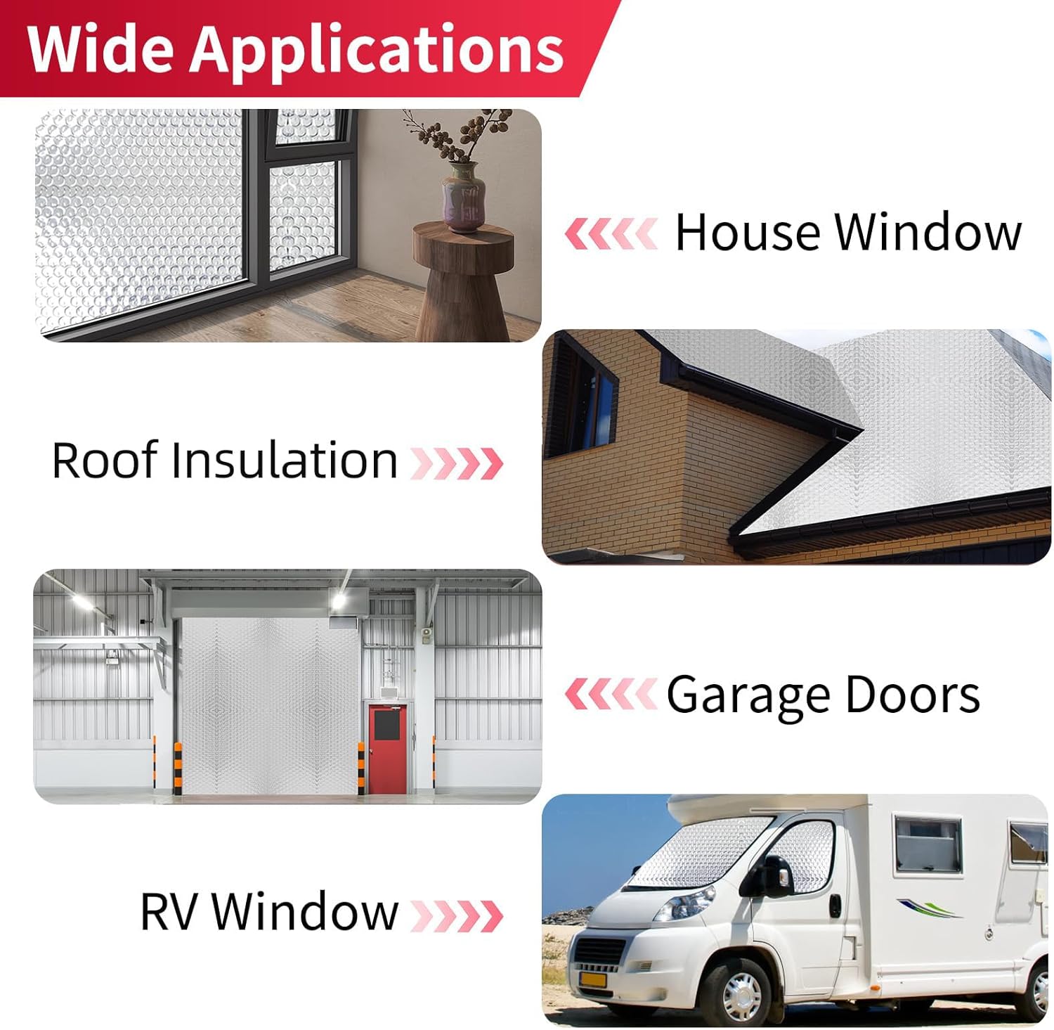 Reflective Insulation Aluminum Foil Sheets 47.2 in X 20 FT，3mm, Bubble Wrap for Packing Attic Door Insulation Cover, Window Tint for Home Heat Blocking, Window Film, Garage Door Screen