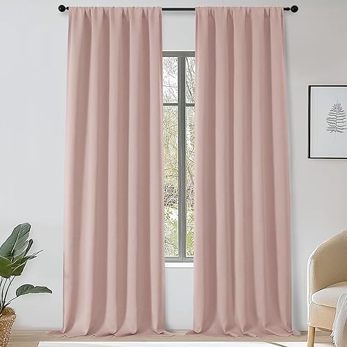 Miniatura 85 de OWENIE Sally Ever Green Cortinas Opacas para Dormitorio Sala de Estar 63 Pulgadas de Largo Juego de 2 Paneles, Aislamiento Térmico Ahorro de Energía