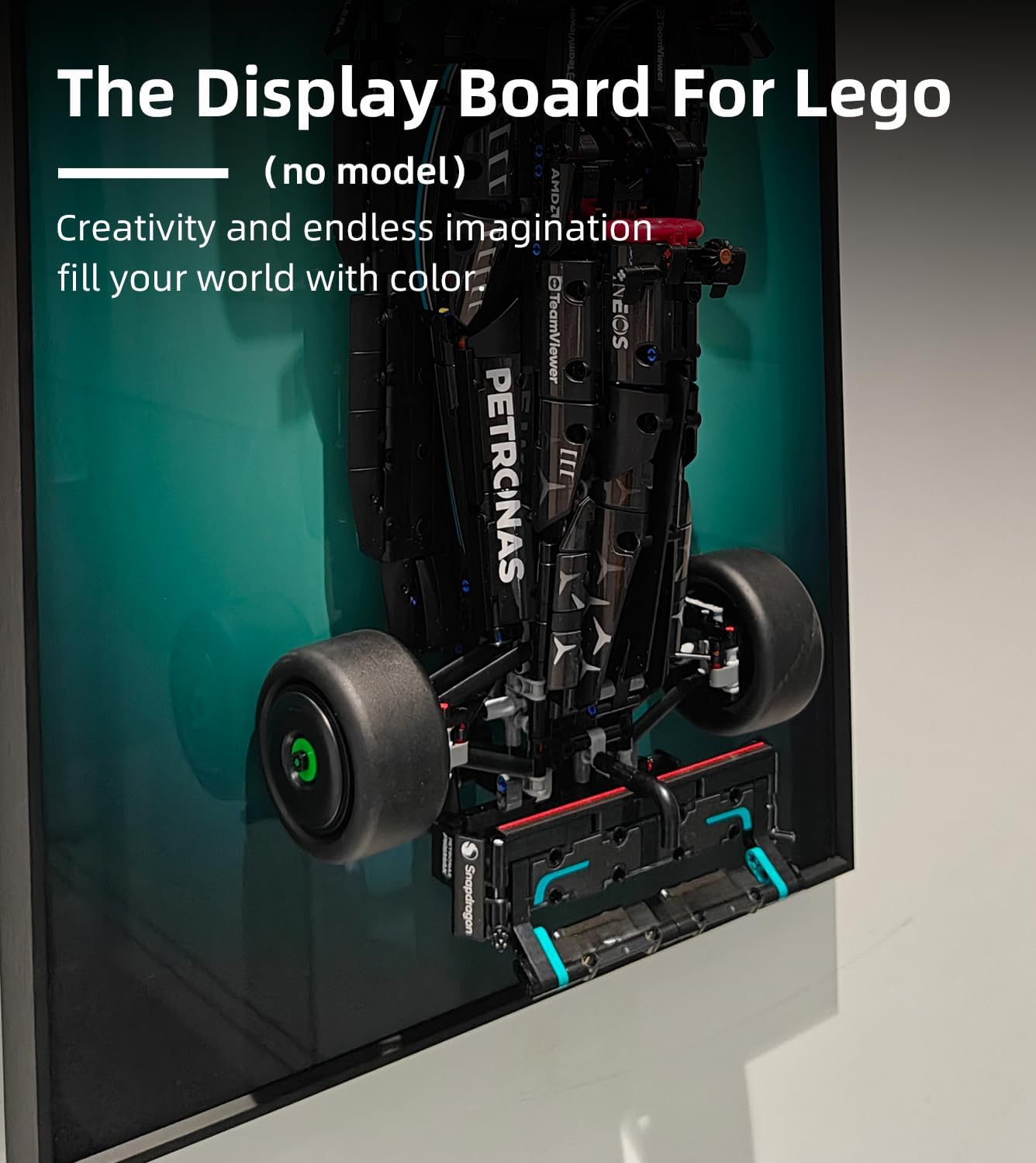 wetceaom display wallboard compatible with lego technic mercedes-amg f1 w14 e performance 42171 car, wall art for f1 car wall mount display frame fans, (no model!) for 42171