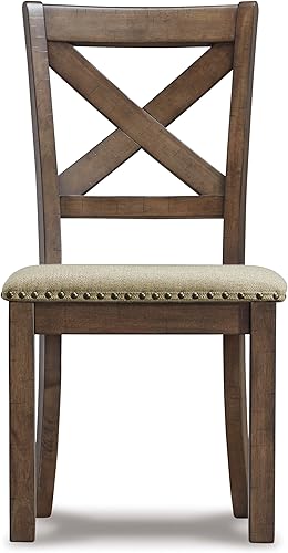 Miniatura 10 de Signature Design by Ashley Moriville Modern Farmhouse 19" Upholstered Dining Room Chair, 2 Count, Brown Marrón oscuro