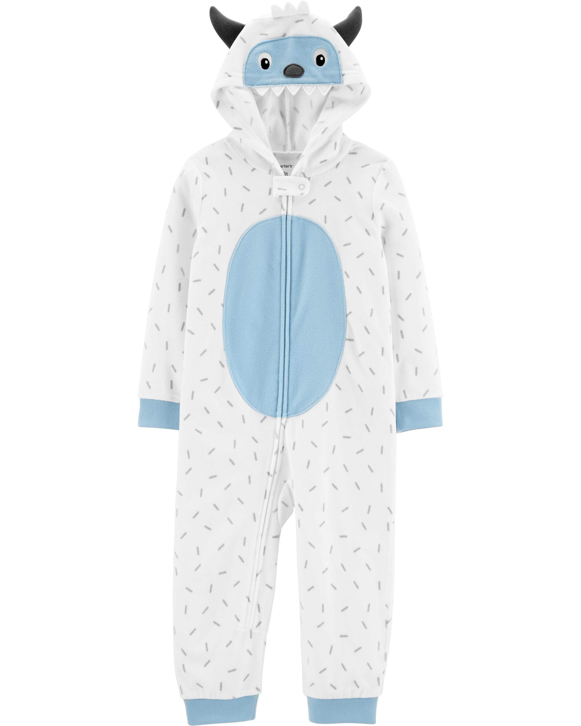 Carter's Girls and Boys Hooded Fleece Footless PJs
