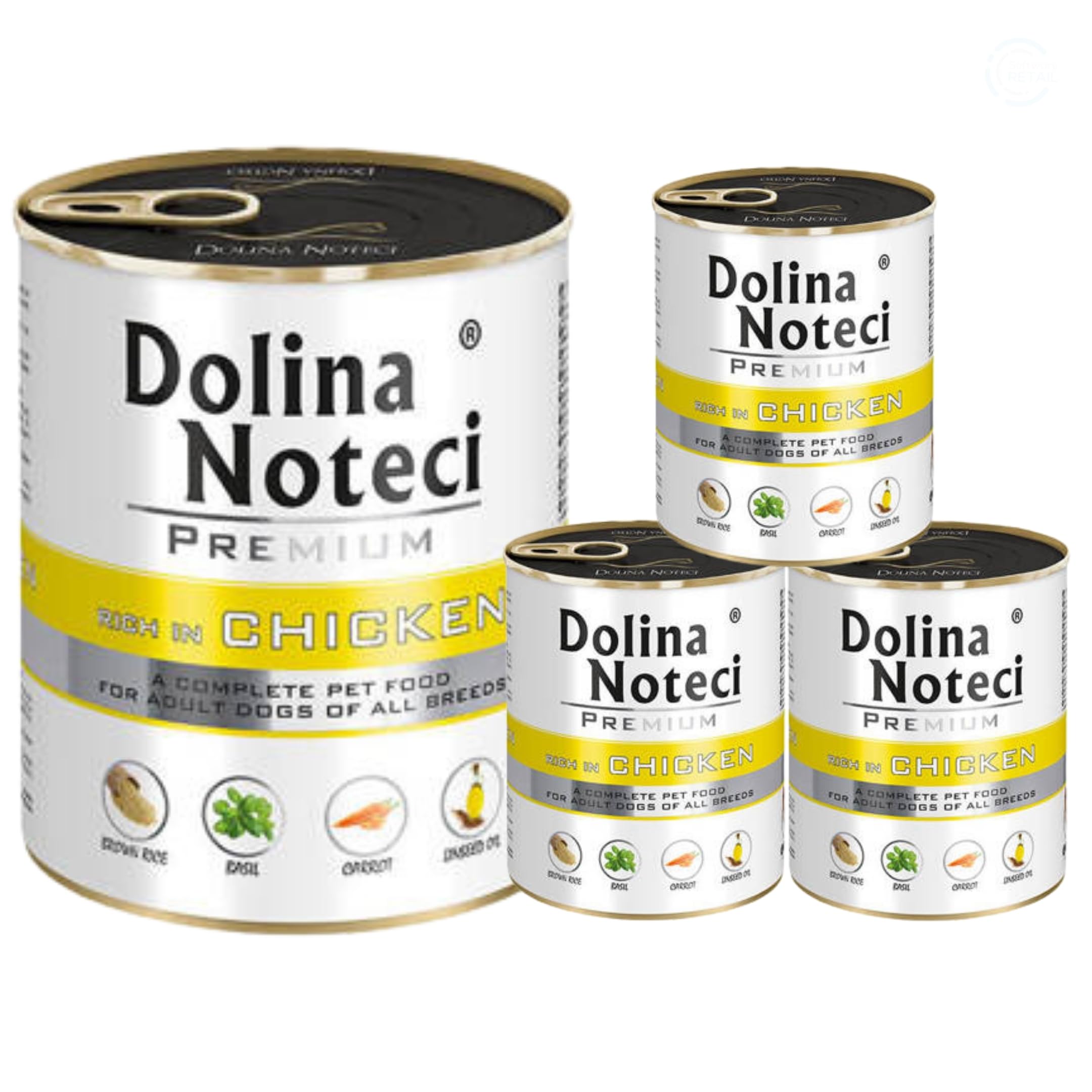 Dolina Noteci Premium Wet Dog Food, Chicken with Vegetables, Gluten-Free (4x800g)