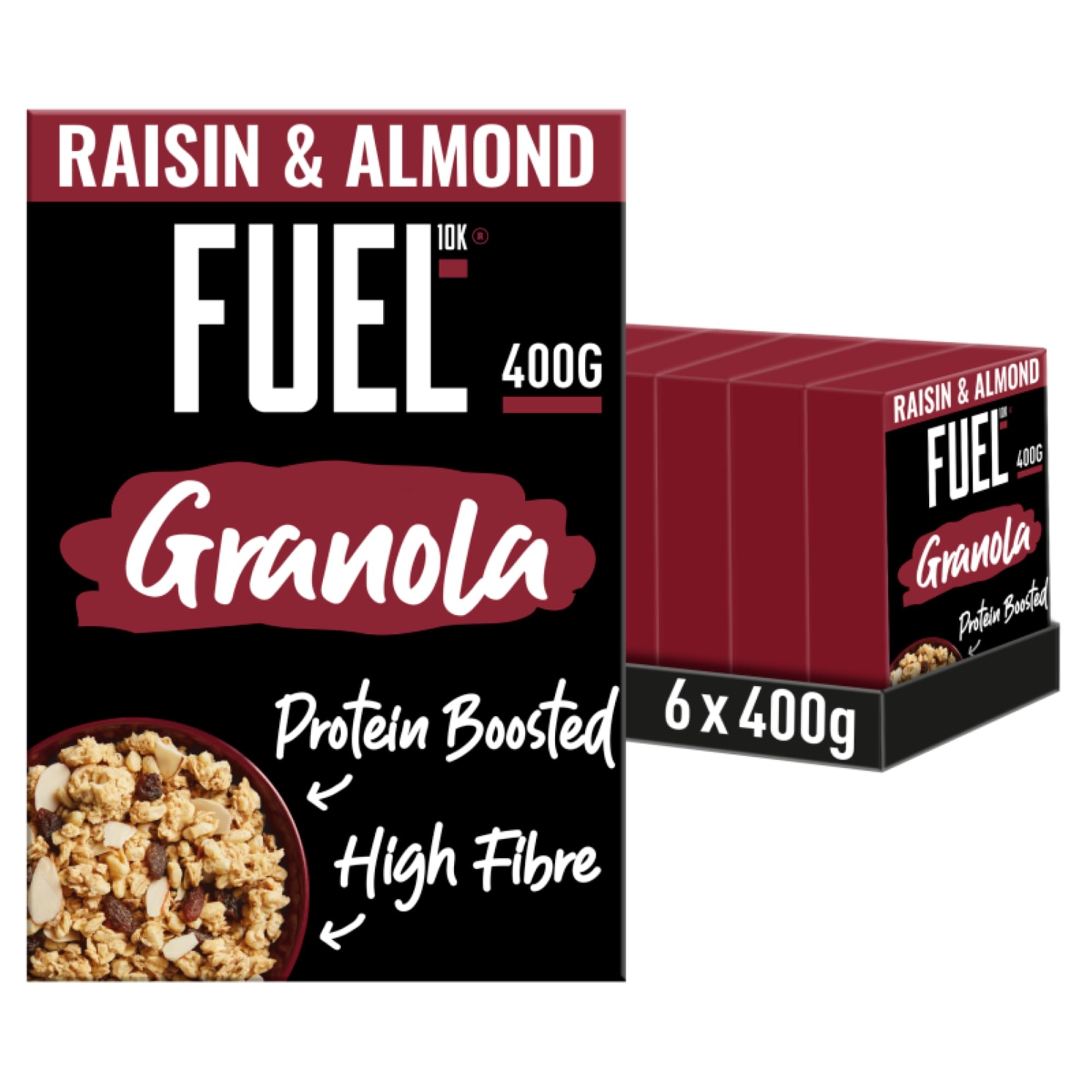Raisin & Almond High Protein Granola Breakfast Cereal, 400 g (Pack of 6)