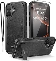 Vista 1 de Funda magnética de piel para iPhone 17, soporte invisible integrado [compatible con Magsafe], funda protectora delgada con función atril para iPhone