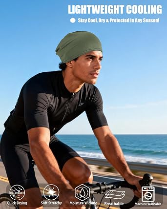 Cooling Skull Caps for Men Women Thin Breathable Mesh Beanie