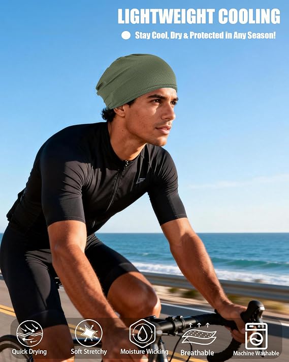 Cooling Skull Caps for Men Women Thin Breathable Mesh Beanie