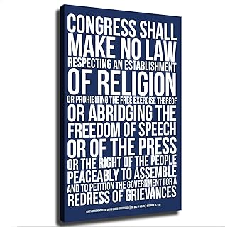First Amendment US Constitution Bill of Rights Art Poster Modern Aesthetic Picture Wall Art Home Office Decoration Painting Holiday Gift (08×12inch-Unframed)