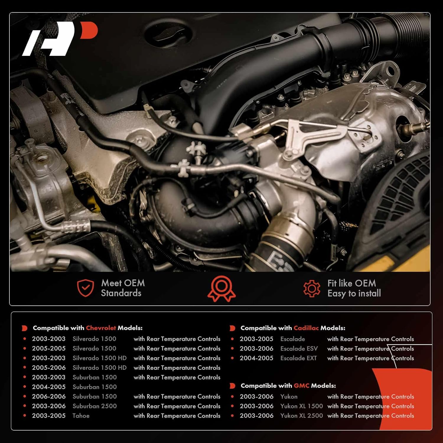 A-Premium A/C Discharge Line Hose Assembly Compatible with Chevrolet Silverado 1500/1500 HD, Tahoe, Suburban 1500/2500 & GMC Yukon, Yukon XL 1500/2500 & Cadillac Escalade, Compressor to Condenser