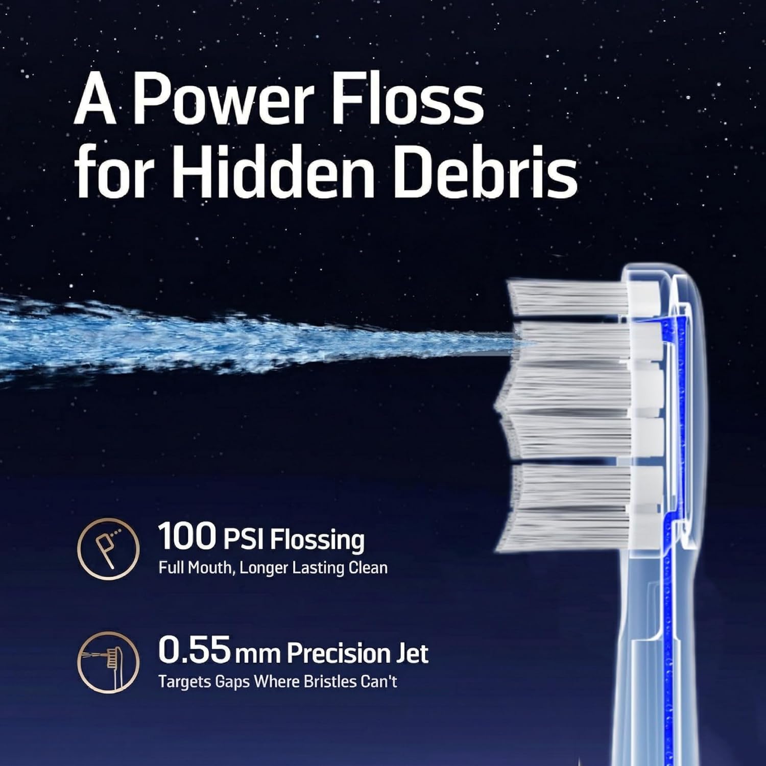Electric Toothbrush with Water Flosser Combo, 3-in-1 Sonic Flossing Electric Toothbrush for Travel & Home, 330ml Easy-Clean Cup, 5 Speeds & 3 Modes for Braces, IPX7, 30-Day Battery, Black