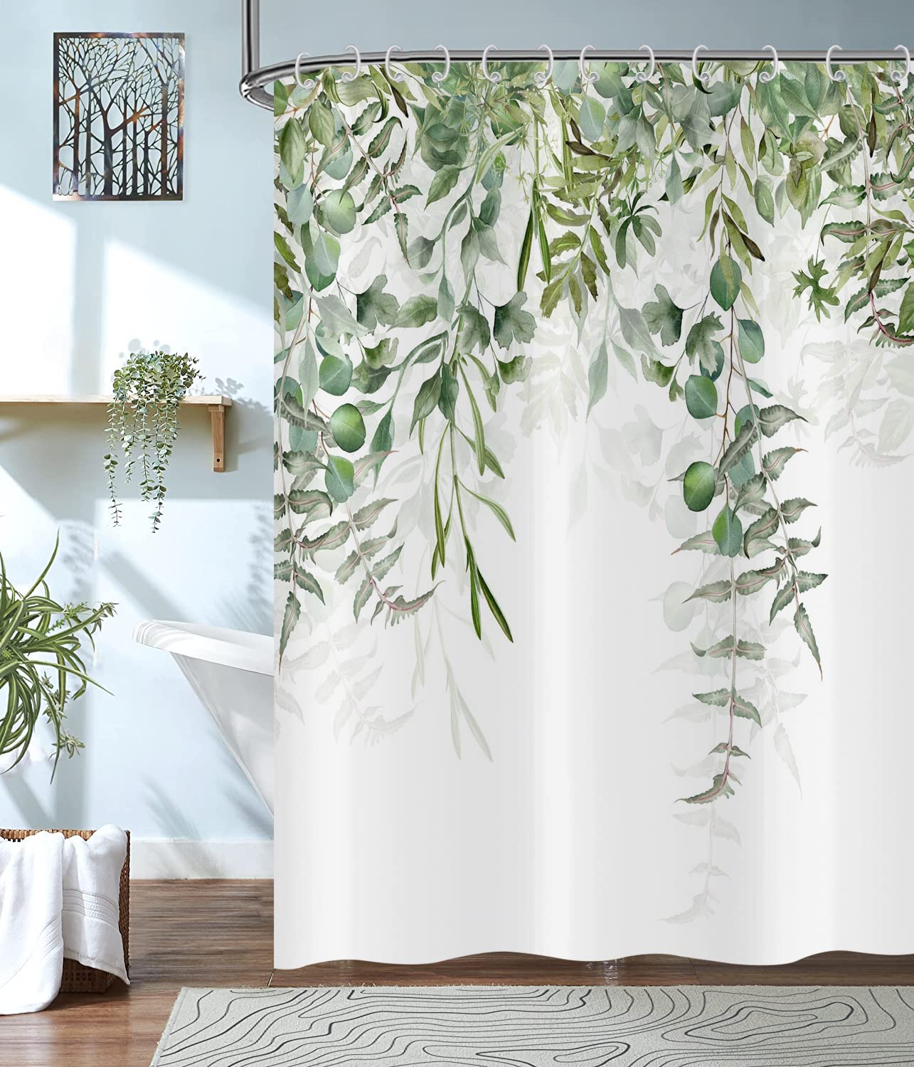 Hnmdmyi Green Leaf Shower Curtain 180x180 - Image 3
