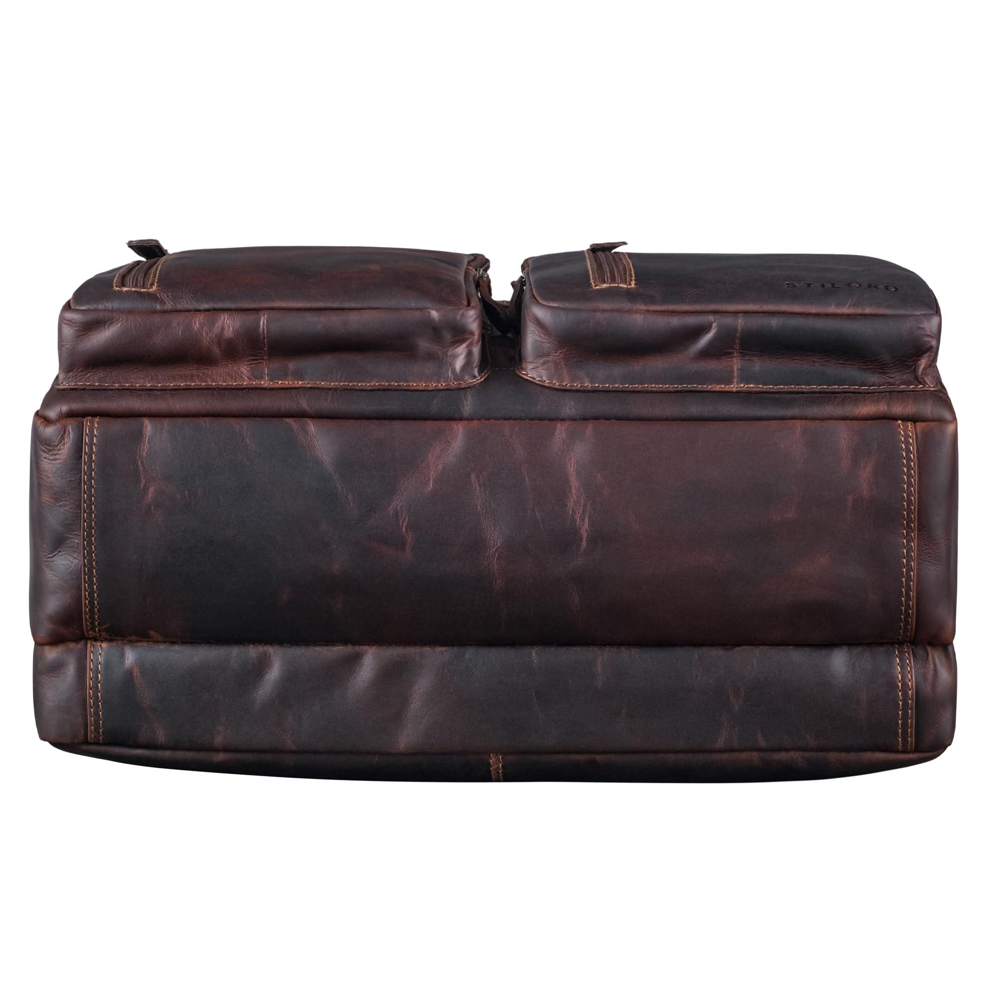 STILORD 'Goliatus' Grande Sacoche Homme Bandouliere Cuir Cartable Professeur Femme Serviette Pochette Ordinateur 17 Pouces Sac d'affaire Housse PC Portable