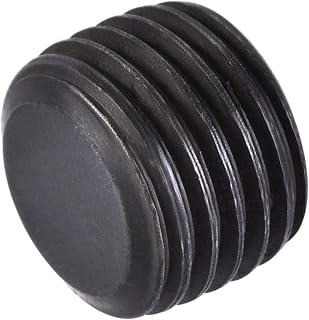uxcell Carbon Steel Internal Hex Thread Socket Pipe Plug, M14x1.5 Male Thread Black Pipe Cap, for Garden Pipe Pneumatic Solenoid Valve, 5Pcs