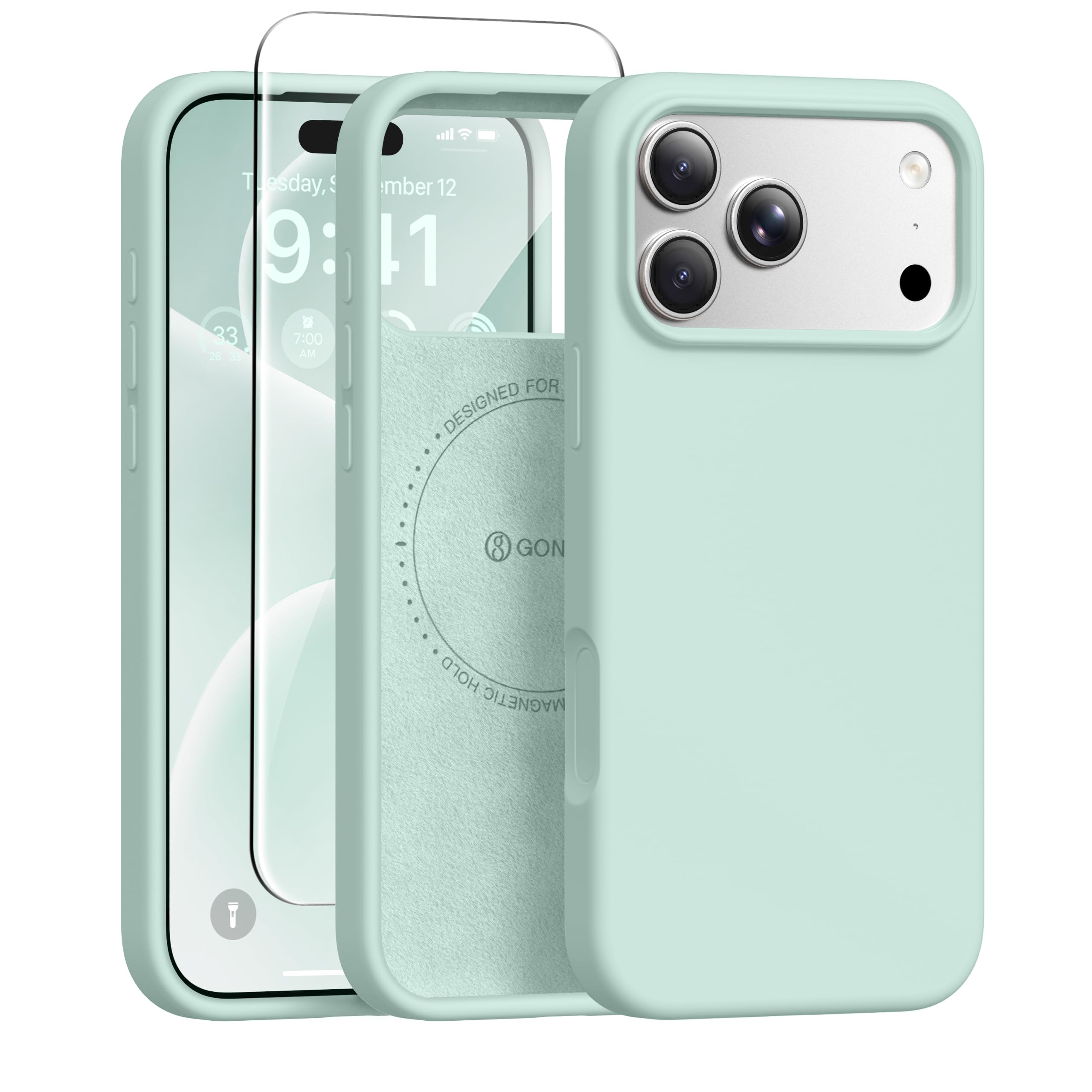 GONEZ for iPhone 18 Pro Case/iPhone 17 Pro Case, Mint Green