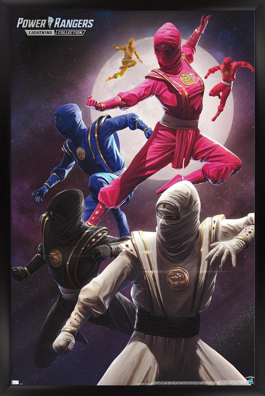 Trends International Power Rangers-Ninja Wall Poster, 14.725" x 22.375", Black Framed Version